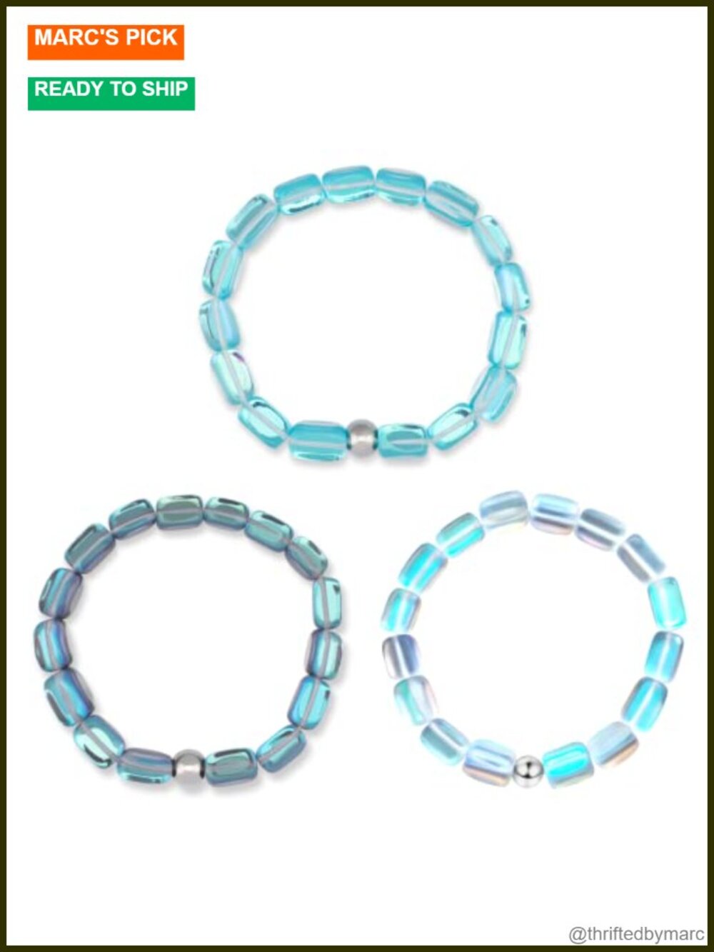 Mermaid Bracelet Set with Illuminating Glass Beads